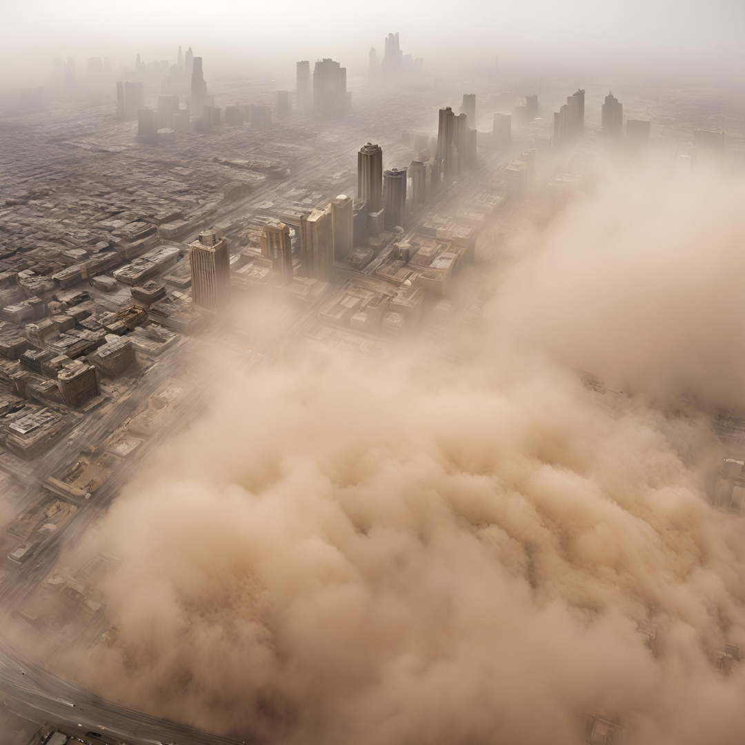 Tempesta di sabbia si abbatte su città